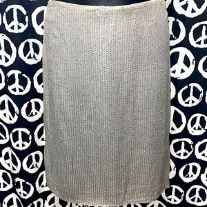 VICTORVICTORIA GREY SEQUIN MIDI SKIRT SIDE ZIP/SPLIT SZ 30 1/2 WAIST LINED